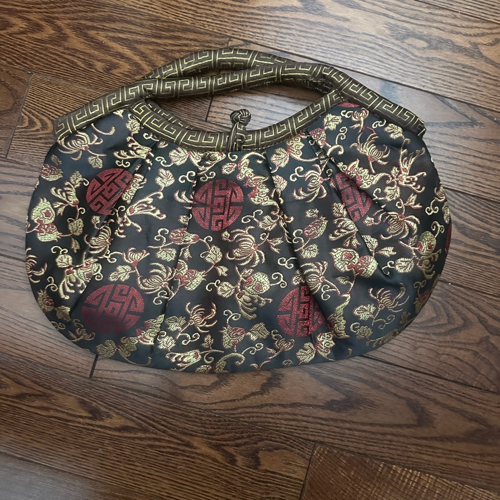 Asian inspired Black and Gold Women's Bag